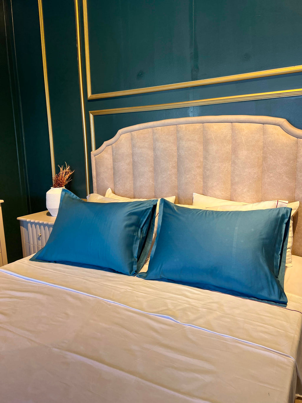 Taies d'oreiller - Bleu Turquoise - Satin de coton