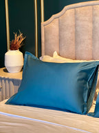 Taies d'oreiller - Bleu Turquoise - Satin de coton