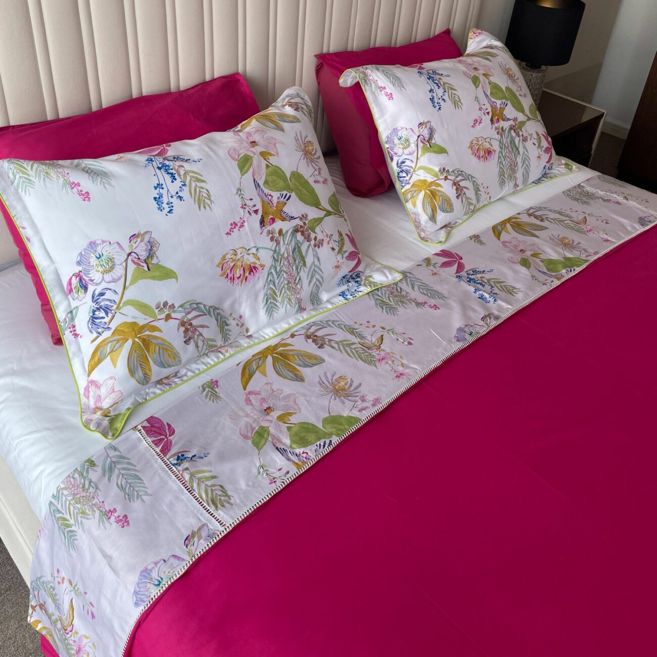 Parure de lit rose