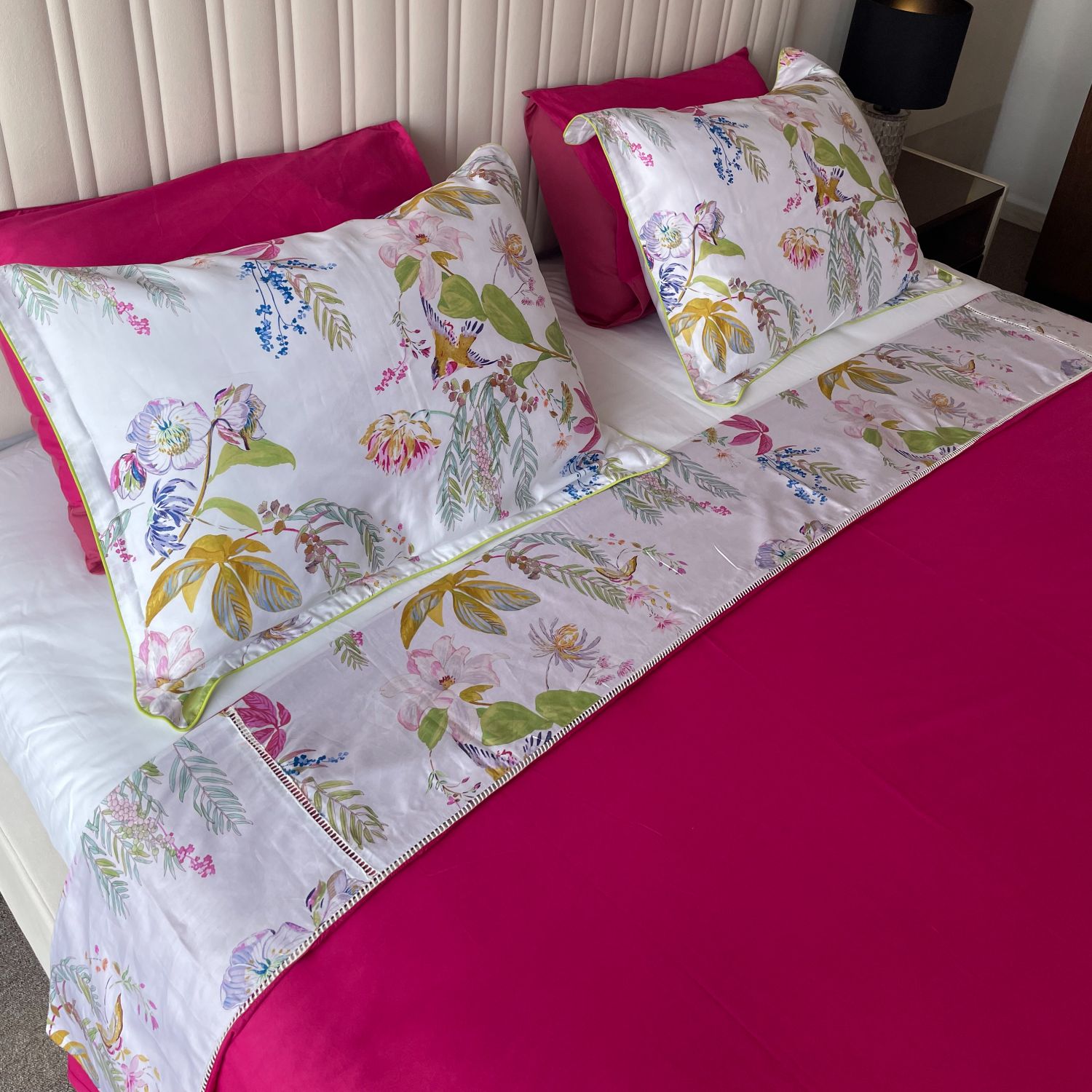 Parure de lit rose
