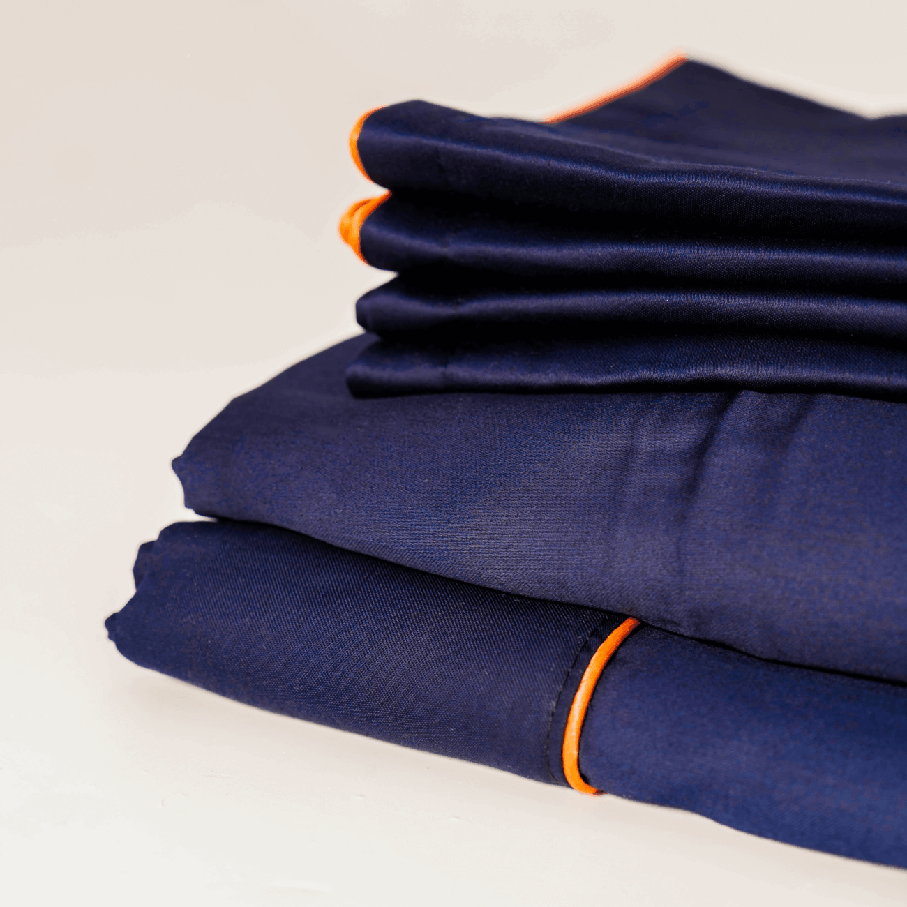 Parure de lit satin de coton Bleu - Avec fil – Image 5