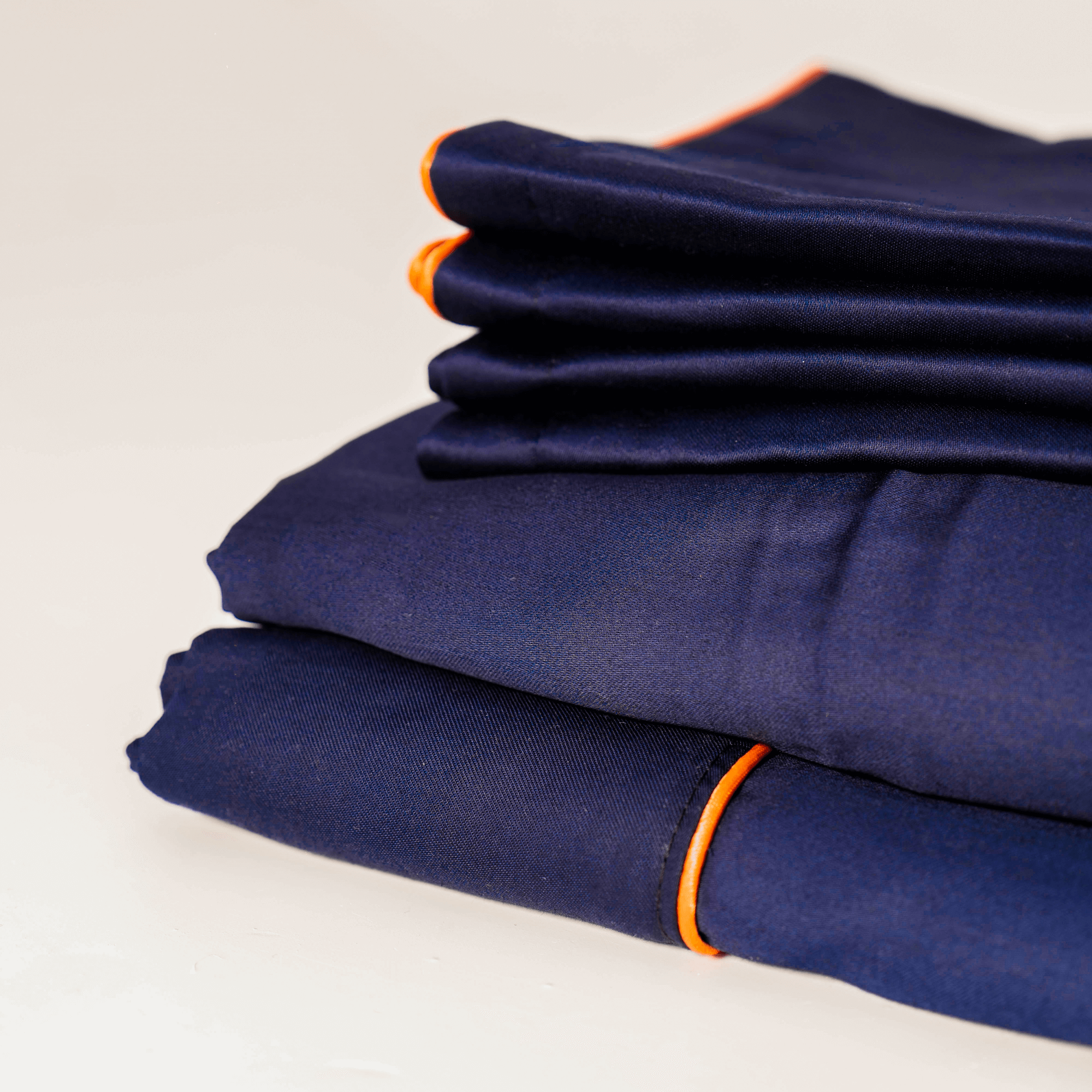 Parure de lit satin de coton Bleu - Avec fil – Image 5