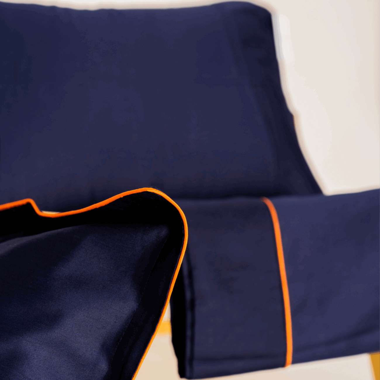 Parure de lit satin de coton Bleu - Avec fil – Image 8