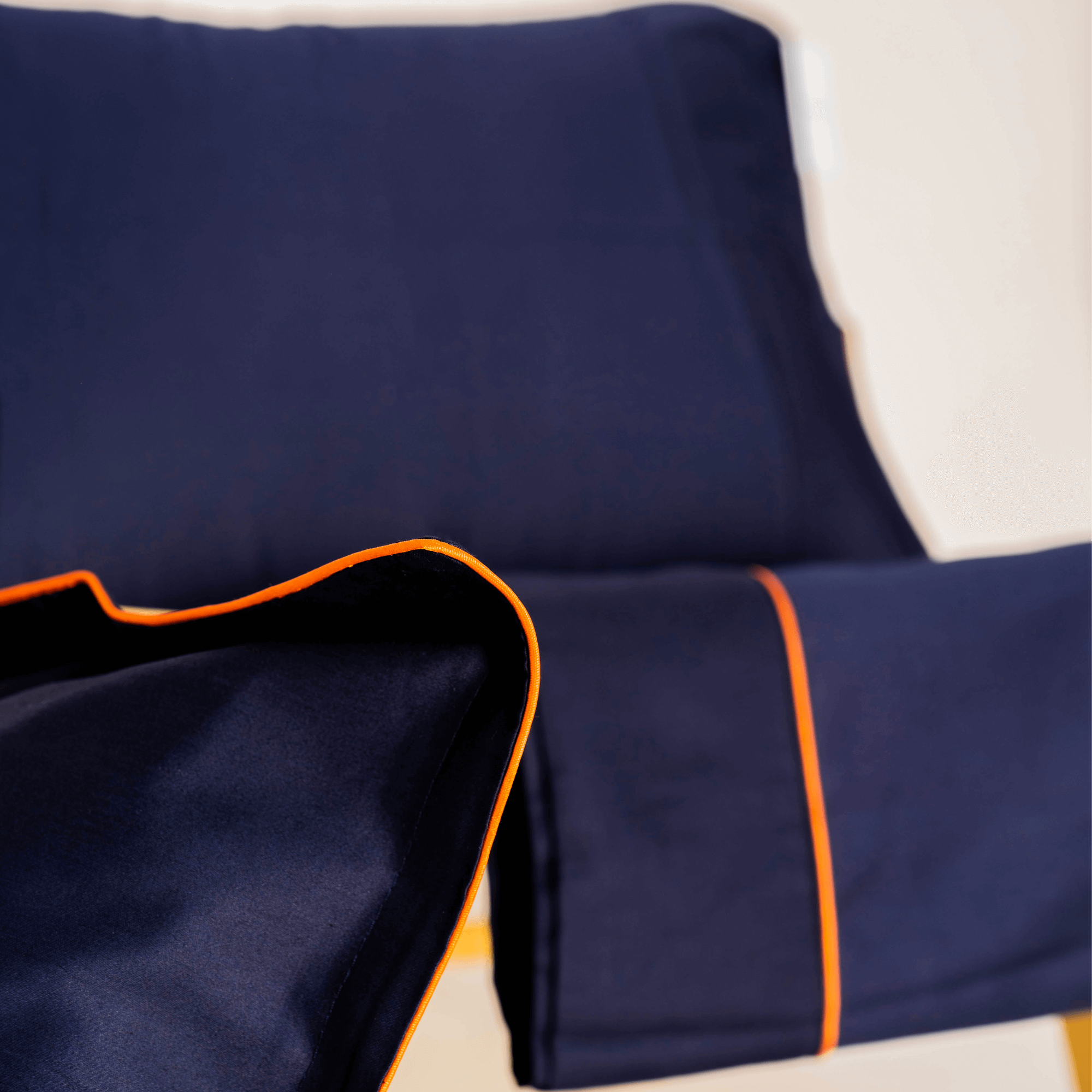 Parure de lit satin de coton Bleu - Avec fil – Image 8